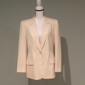 Pendleton ivory virgin wool lined blazer size 8